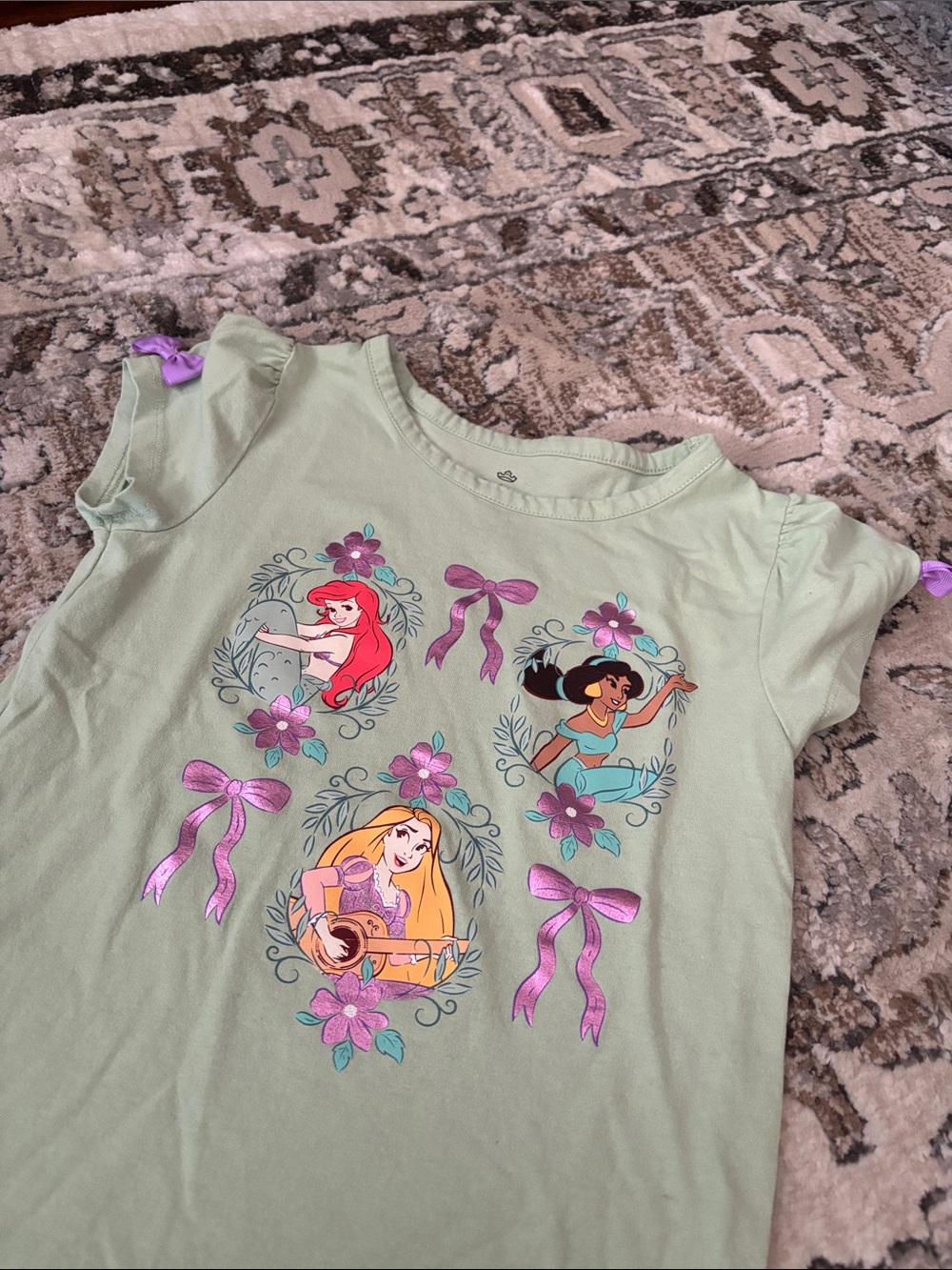 Girls' Light Green Disney Princess Graphic Tee